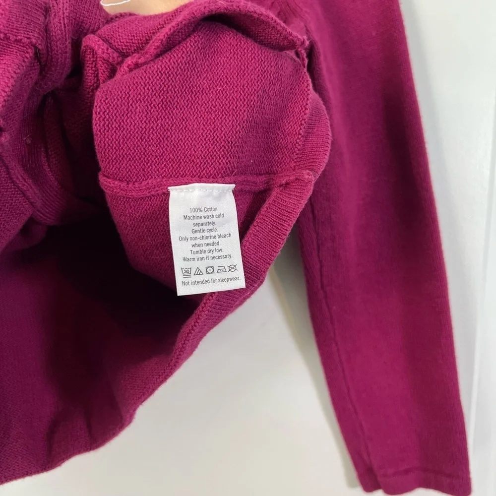 Janie & Jack Magenta Bow Pockets Cardigan/ Sweater Gold Buttons | Size 4 Elegant